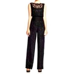 Tadashi Shoji Black Lace Jumpsuit Romper